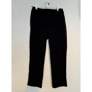 Athleta Black Brooklyn Straight Leg Pull‎ On Pintuck Pant Size 8